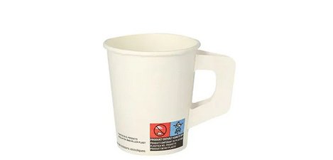 Pappbecher mit Henkel, 0,2 l, weiß