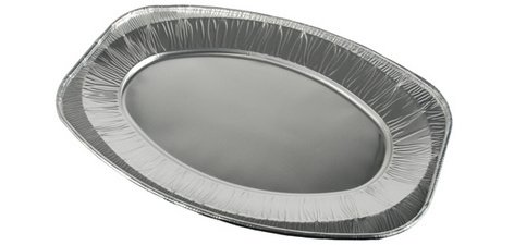 Plat de service en aluminium, ovale, 430 x 290 mm