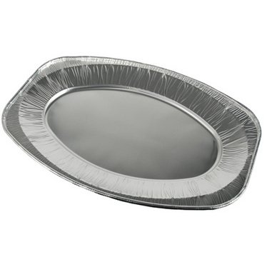 Plat de service en aluminium, ovale, 430 x 290 mm