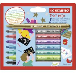 Feutre de coloriage Trio Deco, étui en carton de 8