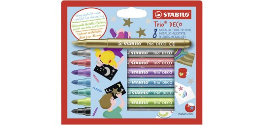 Feutre de coloriage Trio Deco, étui en carton de 8