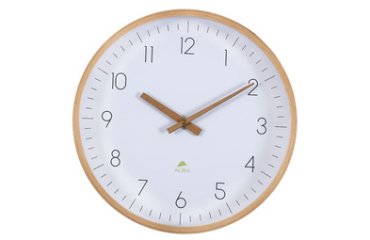 Wandklok in hout 'HORTREE' met quartz