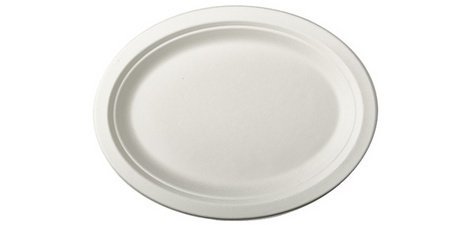 Sugarcane "pure" oval plate, 260 x 220 mm