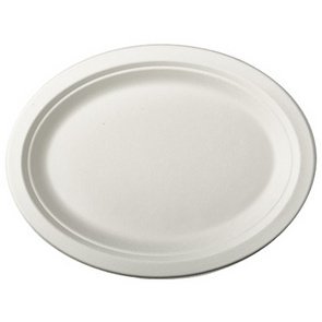 Sugarcane "pure" oval plate, 260 x 220 mm