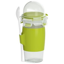 Mug pour yaourt CLIP & GO, avec cuillère et récipient