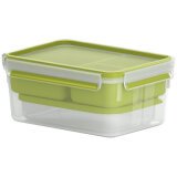 Boîte repas XL CLIP & GO, 2,3 litres, transparent/vert