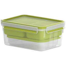 Boîte repas XL CLIP & GO, 2,3 litres, transparent/vert