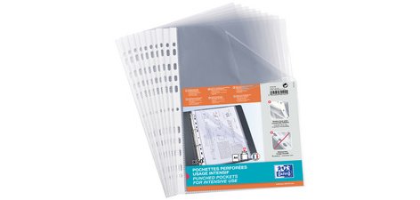 Hoes met perforatierand Standaard, A4, PP, transparant