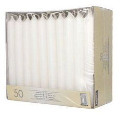 Bougie de table, 21 mm, pack de 50 , blanc