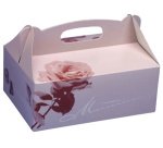 Boîte carton à gâteau avec poignée, 200 x 130 x 90mm