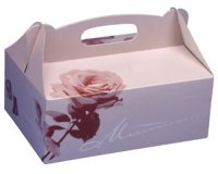 Boîte carton à gâteau avec poignée, 200 x 130 x 90mm