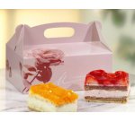 Boîte carton à gâteau avec poignée, 200 x 130 x 90mm