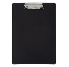 Porte-bloc à pince en plastique PP, A4, noir