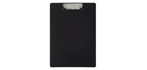 Porte-bloc à pince en plastique PP, A4, noir