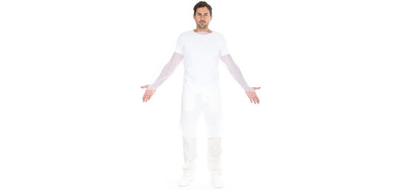 Blouse d'examen CPE avec trou pour le pouce, blanc