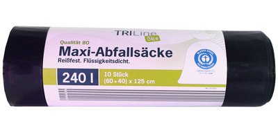 TRIline Sac poubelle Maxi, vert/noir, 240 litres