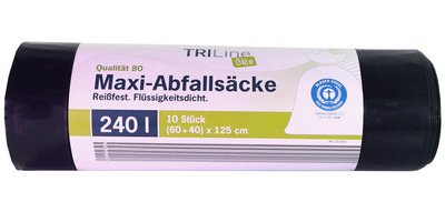 TRIline Sac poubelle Maxi, vert/noir, 240 litres