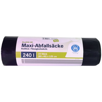 TRILine Sac poubelle Maxi, vert/noir, 240 litres