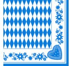 Serviette à motif 'Bleu bavarois', 330 x 330 mm
