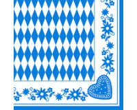 Serviette à motif 'Bleu bavarois', 330 x 330 mm