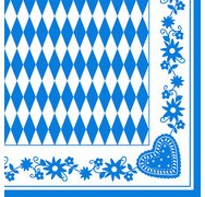 Serviette à motif 'Bleu bavarois', 330 x 330 mm