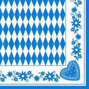 Serviette à motif 'Bleu bavarois', 330 x 330 mm