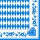 Serviette à motif 'Bleu bavarois', 330 x 330 mm