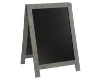 Panneau trottoir NATURE, avec tableau noir, gris