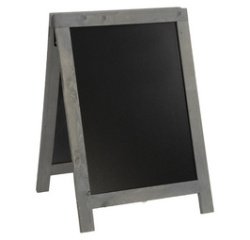 Panneau trottoir NATURE, avec tableau noir, gris