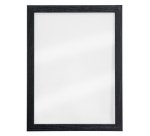 Ardoise murale WOODY, en verre, cadre bois, noir