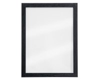 Ardoise murale WOODY, en verre, cadre bois, noir
