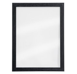 Ardoise murale WOODY, en verre, cadre bois, noir