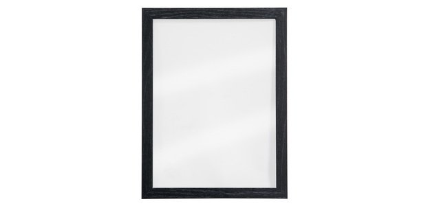 Ardoise murale WOODY, en verre, cadre bois, noir