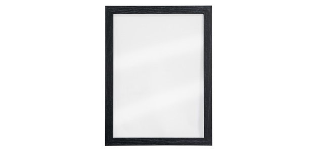 Ardoise murale WOODY, en verre, cadre bois, noir