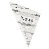 Cornet 'Newsprint', 270 x 190 x 190 mm