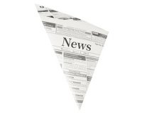 Cornet 'Newsprint', 270 x 190 x 190 mm