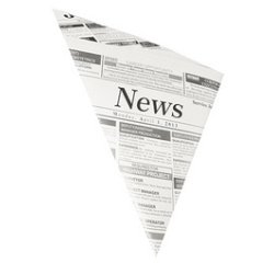 Cornet 'Newsprint', 325 x 230 x 230 mm