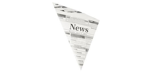 Cornet 'Newsprint', 270 x 190 x 190 mm