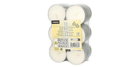 Bougie chauffe-plat Maxi, diamètre: 57 mm, blanc