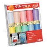 Gütermann Set de fils à coudre 'Couleurs pastel', 10 bobines