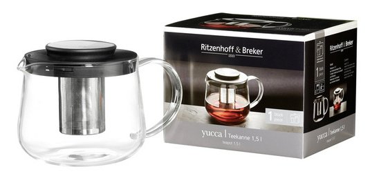 Théière YUCCA, en verre, 1,5 litre