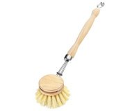 Brosse à vaisselle, en bois naturel, rond