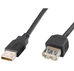 Rallonge USB 2.0, noir, 1,8 m