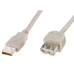 Rallonge USB 2.0, 1,8 m, beige