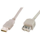 Rallonge USB 2.0, 1,8 m, beige