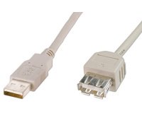 Rallonge USB 2.0, 1,8 m, beige