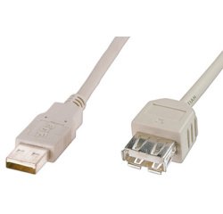 Rallonge USB 2.0, 1,8 m, beige