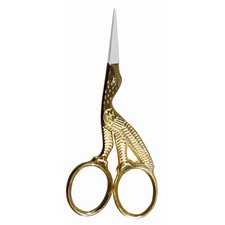 Ciseaux en forme de cigogne, longueur: 115 mm, dorés