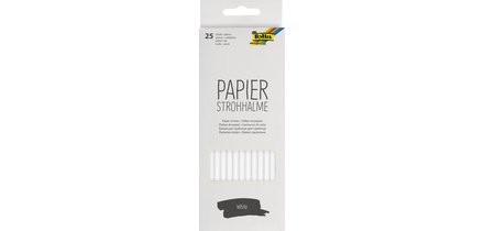 Paille en papier 'WHITE', longueur : 200 mm