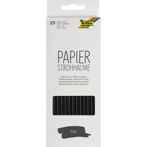 Paille en papier 'BLACK', longueur : 200 mm